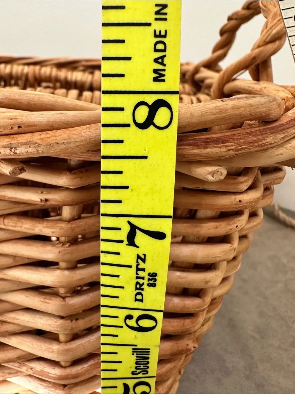 Vintage Woven Rattan Wicker Large Storage Basket 9 Compartments Handles Natural
